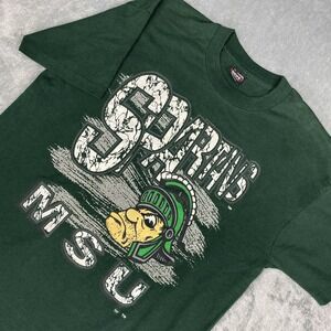 Vintage Michigan State University Shirt Mens Size XL Green Spartans Gruff Sparty
